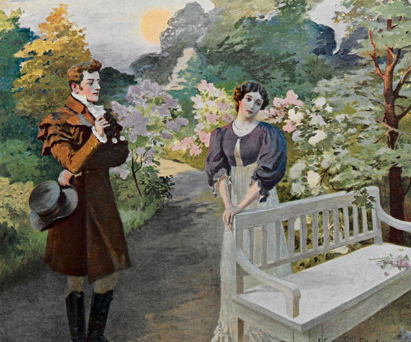 Е. П. Самокиш-Судковская-Евгений и Татьяна - встреча в саду